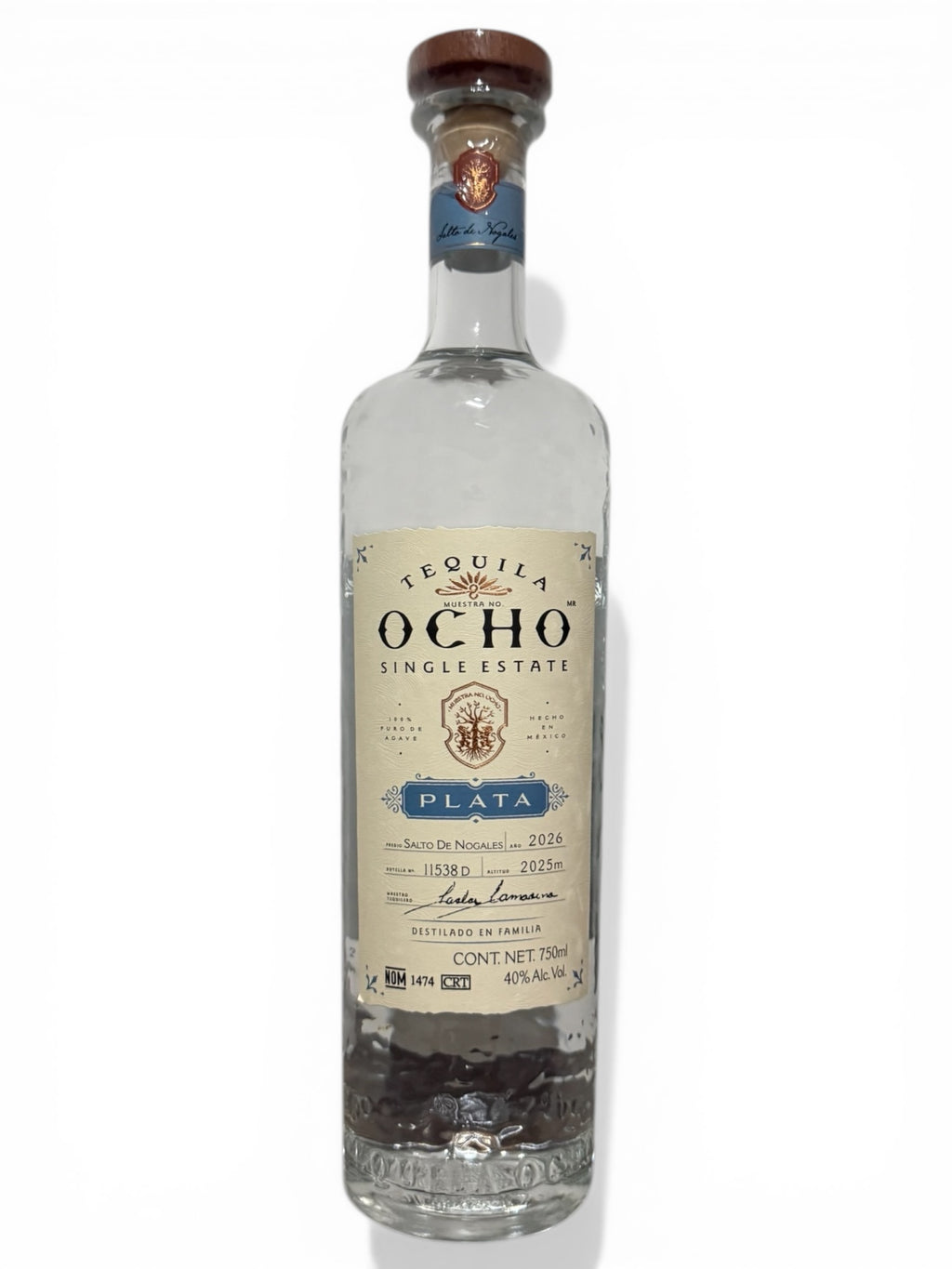 Tequila Ocho Plata a 40% 750ml