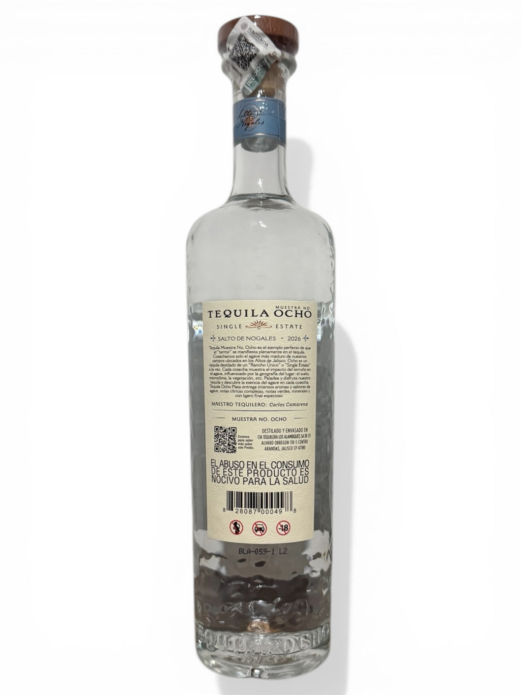 Tequila Ocho Plata a 40% 750ml