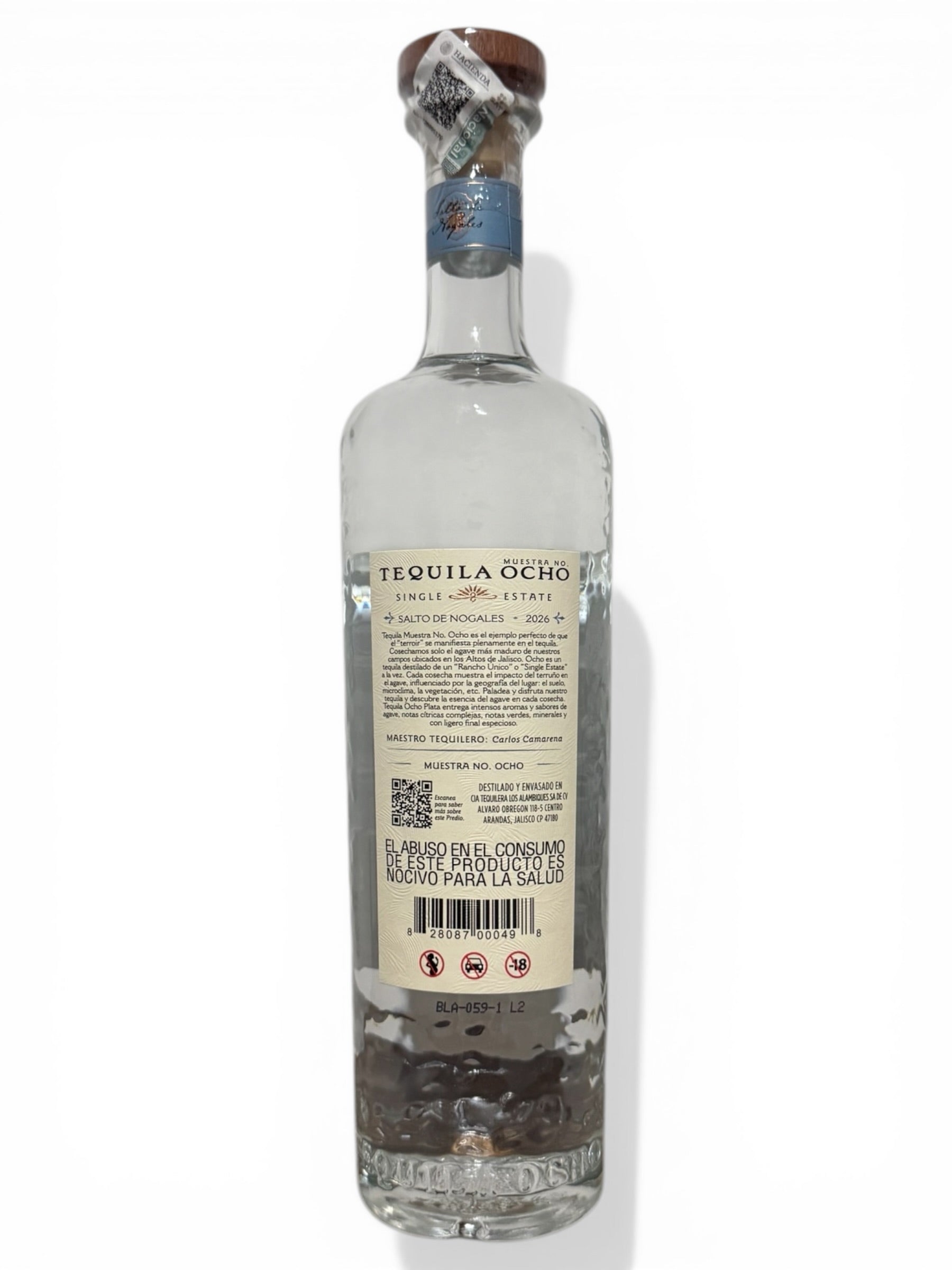 Tequila Ocho Plata a 40% 750ml