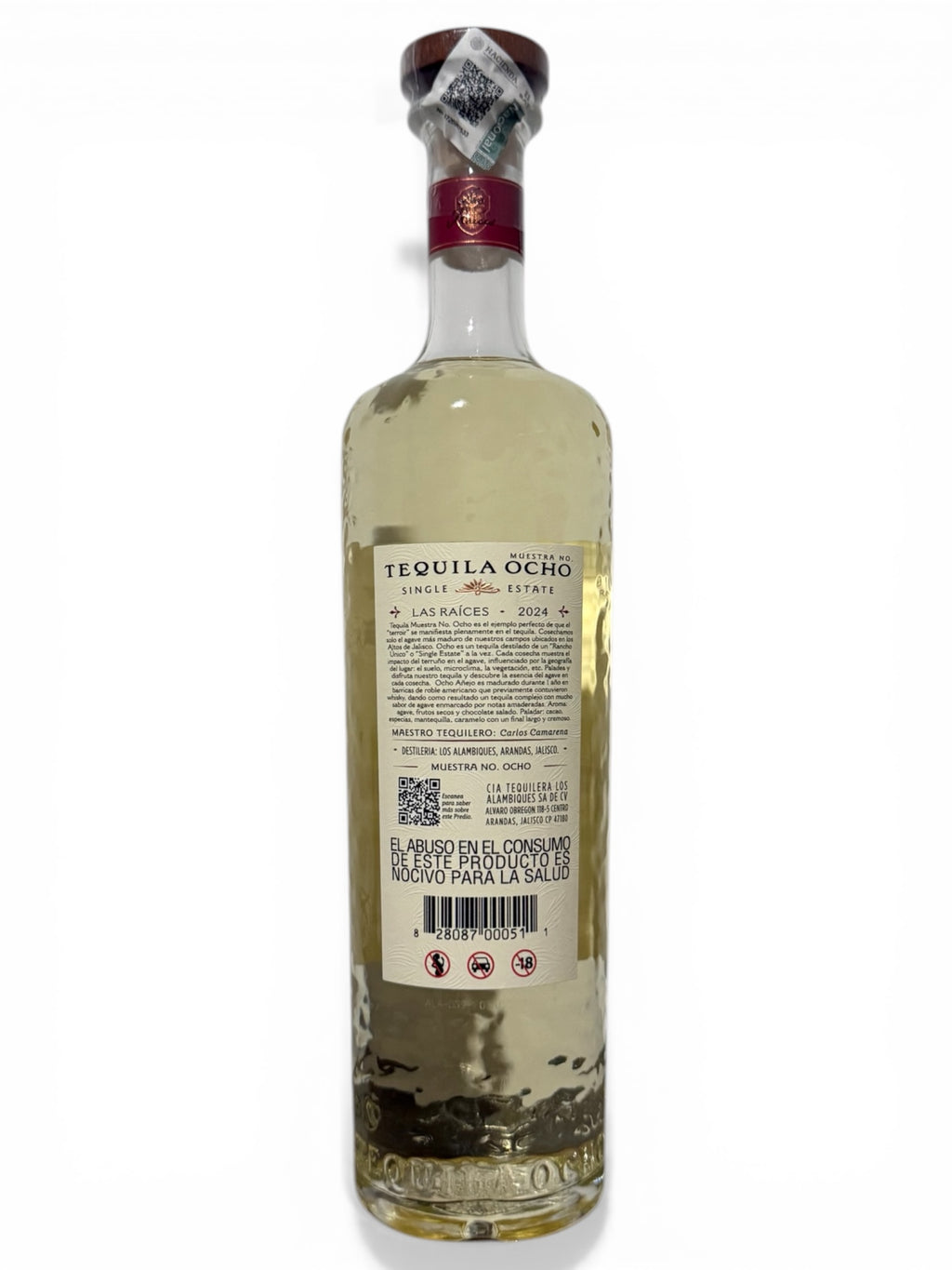 Tequila Ocho Añejo a 40% de 750ml